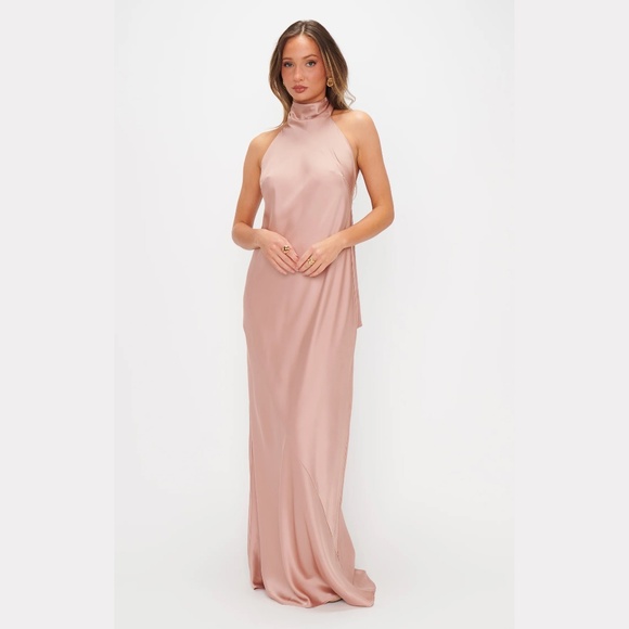 Show Me Your MuMu Lisa Maxi Dress Rose Gold M - Picture 2 of 6